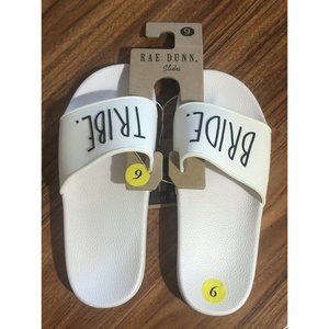 Rae Dunn BRIDE TRIBE Slides‎ Ivory Size 9 Sandals New